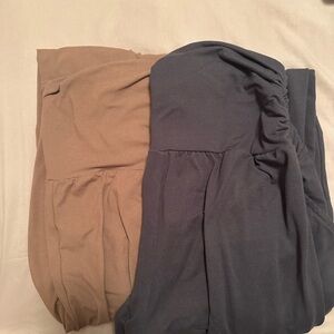 Charcoal and Tan Maternity Joggers